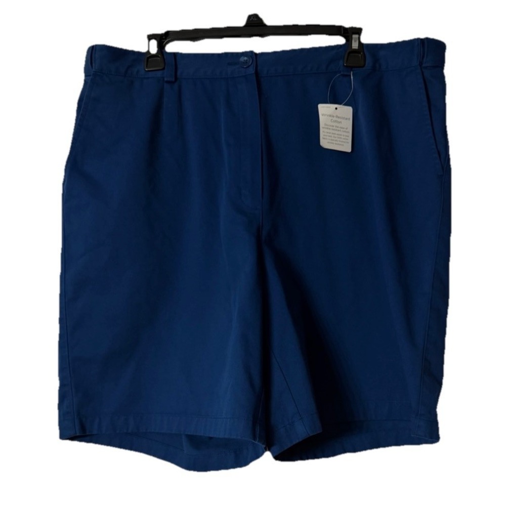 NWT L.L. Bean Womens Blue Original Fit‎ Cotton Casual Shorts Plus Size 18W